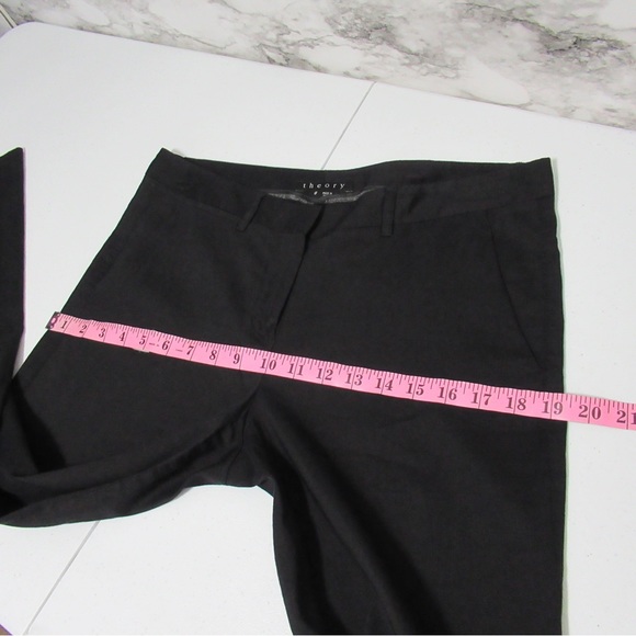 Theory Palmer A Linen Blend Ankle Pants Size 8 | Black - Picture 10 of 16